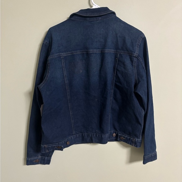 Time and Tru Women's Dark Wash Denim Jean Jacket Size Large 12-14 New Trucker - Picture 2 of 7
